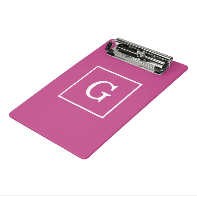 Mini Porte-bloc Monogramme initial encadré de mûrier blanc mauve (Angle3)