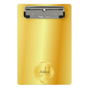 Mini Porte-bloc Monogramme personnalisé Faux Gold Élégant Modèle