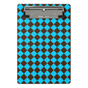 Mini Porte-bloc Motif à carreaux diamant bleu marron