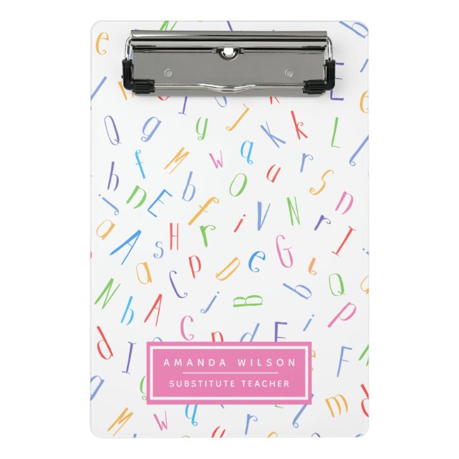 Mini Porte-bloc Motif alphabet - Enseignant substitut / Tuteur (Devant)