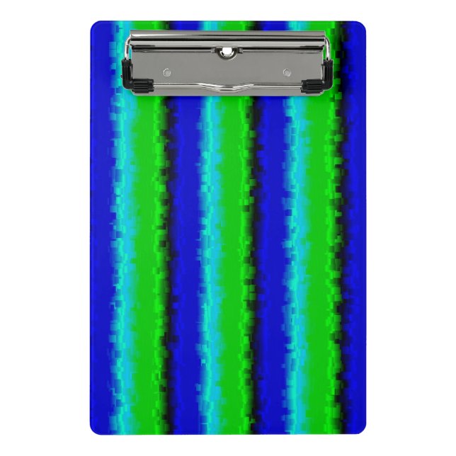 Mini Porte-bloc Motif arc-en-ciel bleu vert abstrait 3D (Devant)