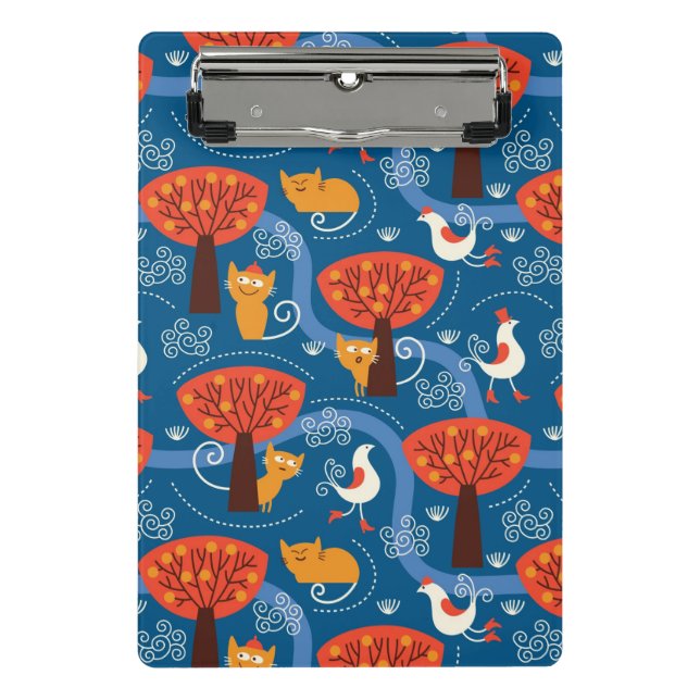 Mini Porte-bloc motif avec les chats et les oiseaux mignons (Devant)