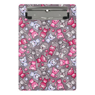 Mini Porte-bloc motif avec les chats mignons de griffonnage de