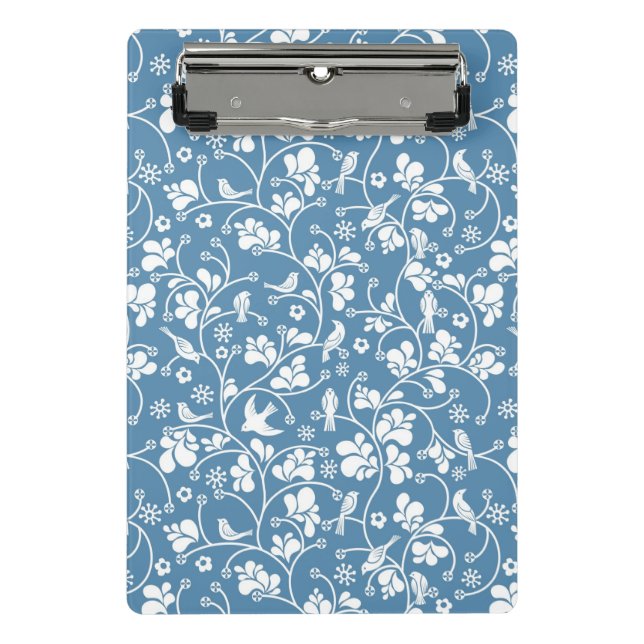 Mini Porte-bloc motif avec les oiseaux et l'ornement de plantes (Devant)