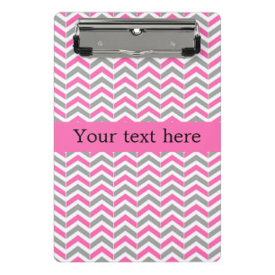 Mini Porte-bloc Motif chaud rose et gris Chevron