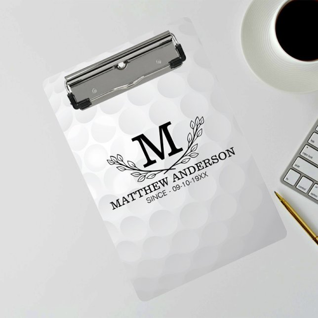 Mini Porte-bloc Motif de balle de golf personnalisé Nom Monogramme (Créateur téléchargé)