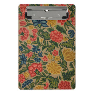 Mini Porte-bloc Motif de broderie florale au crewel vintage