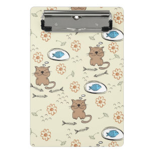 Mini Porte-bloc motif de chat et de poissons