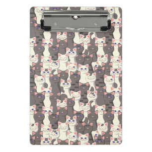 Mini Porte-bloc Motif de chats blancs et gris