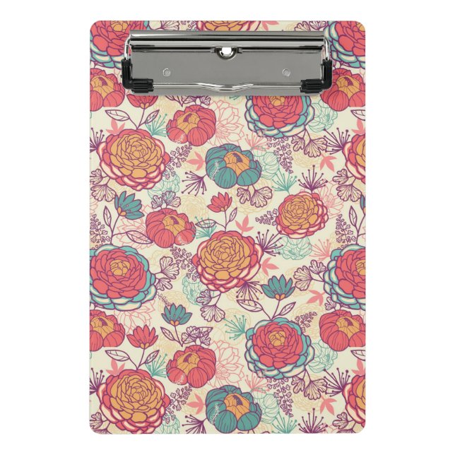 Mini Porte-bloc Motif de fleurs et de feuille de pivoine (Devant)