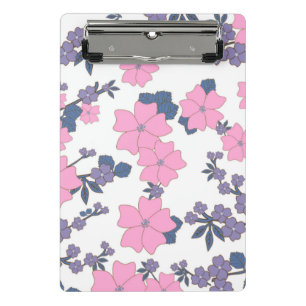 Mini Porte-bloc Motif DE FLEURS ROSE ET PURPLE
