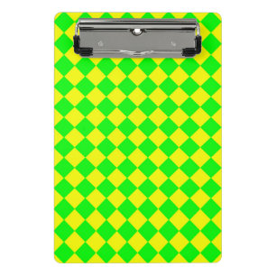 Mini Porte-bloc Motif diamant à carreaux jaune vert