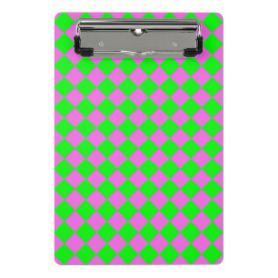 Mini Porte-bloc Motif diamant à carreaux rose vert