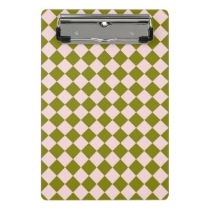 Mini Porte-bloc Motif diamant à carreaux rose vert