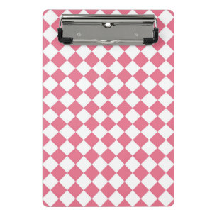 Mini Porte-bloc Motif diamant du Vérificateur blanc rose