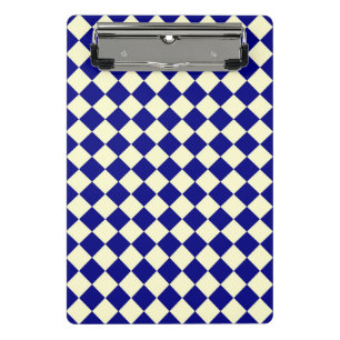 Mini Porte-bloc Motif diamant jaune bleu Checker