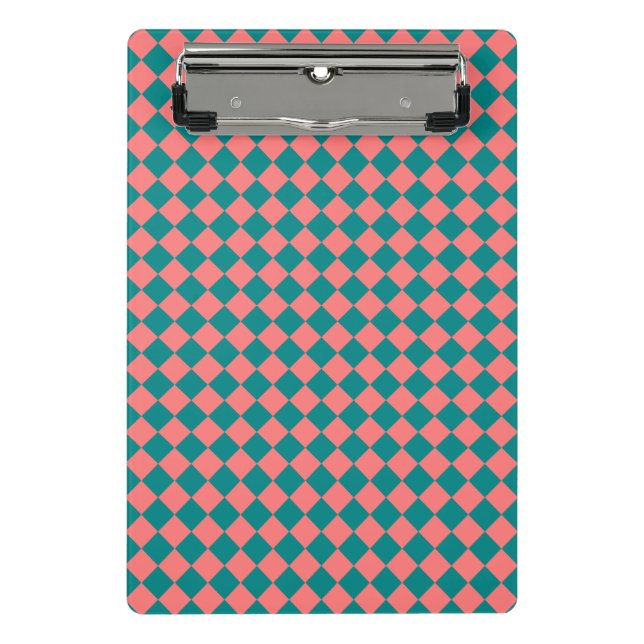 Mini Porte-bloc Motif diamant rose Cyan Checker (Devant)