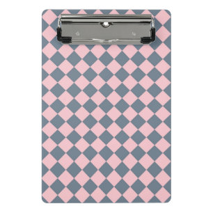 Mini Porte-bloc Motif diamant rose gris Checker