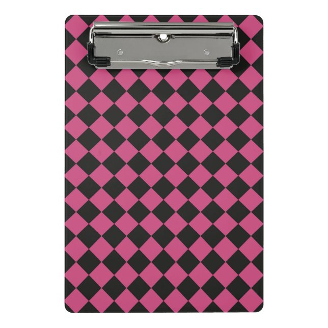 Mini Porte-bloc Motif diamant rose noir Checker (Devant)