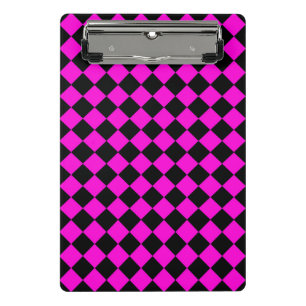 Mini Porte-bloc Motif diamant rose noir Checker