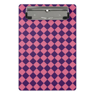 Mini Porte-bloc Motif diamant rose pourpre Checker