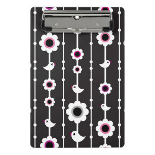 Mini Porte-bloc motif d'oiseau et de fleurs