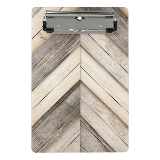 Mini Porte-bloc Motif élégant en bois Chevron (Devant)