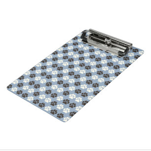Mini Porte-bloc Motif Empreinte de Patte Argent Bleu