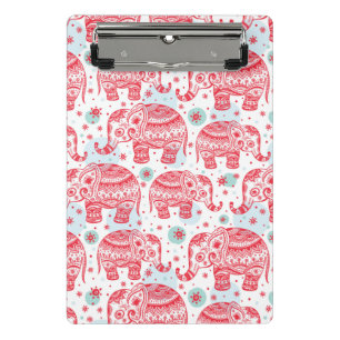 Mini Porte-bloc Motif ethnique rouge d'éléphant