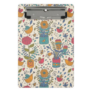 Mini Porte-bloc Motif floral de bande dessinée avec les oiseaux 2