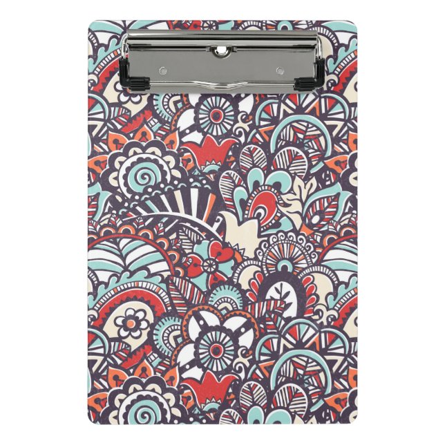 Mini Porte-bloc Motif floral de griffonnage de Paisley (Devant)