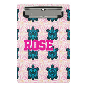 Mini Porte-bloc Motif floral personnalisé de tortue tropicale sans