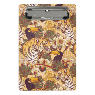 Mini Porte-bloc Motif floral tropical avec le tigre