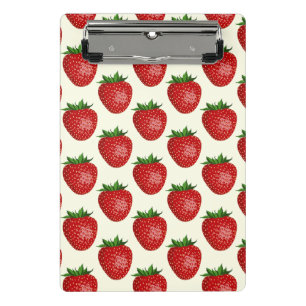 Mini Porte-bloc Motif fraises, fraises rouges, fruits, feuilles