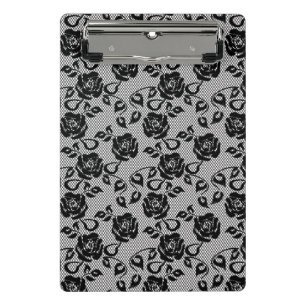 Mini Porte-bloc Motif noir de dentelle sur l'arrière - plan blanc