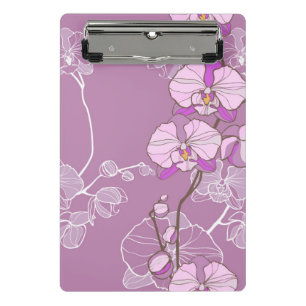 Mini Porte-bloc Motif pourpre d'orchidée