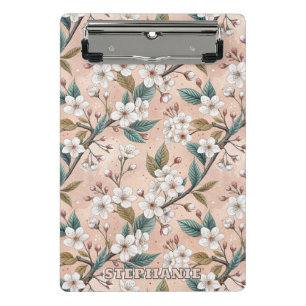 Mini Porte-bloc Motif Sakura en fleurs de cerisier rose sur rose (