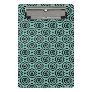 Mini Porte-bloc Motif sans couture de fleurs noir sarcelle