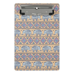 Mini Porte-bloc Motif tribal d'éléphant ethnique bleu