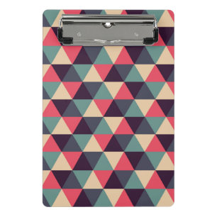 Mini Porte-bloc Motif turquoise et rose de triangle