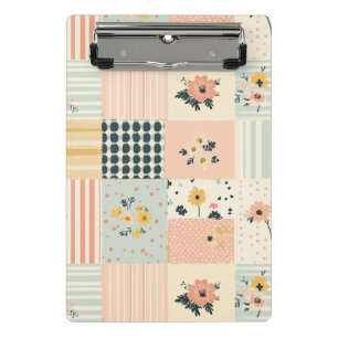 Mini Porte-bloc Motif vintage en écorce de fleurs - Pastel (1)