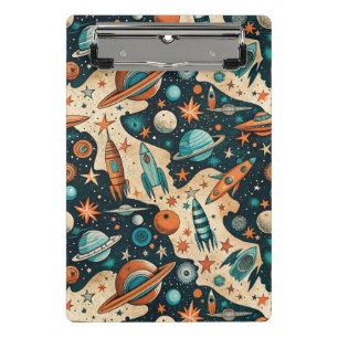 Mini Porte-bloc Navires-fusée vintages pour engins spatiaux Motif 