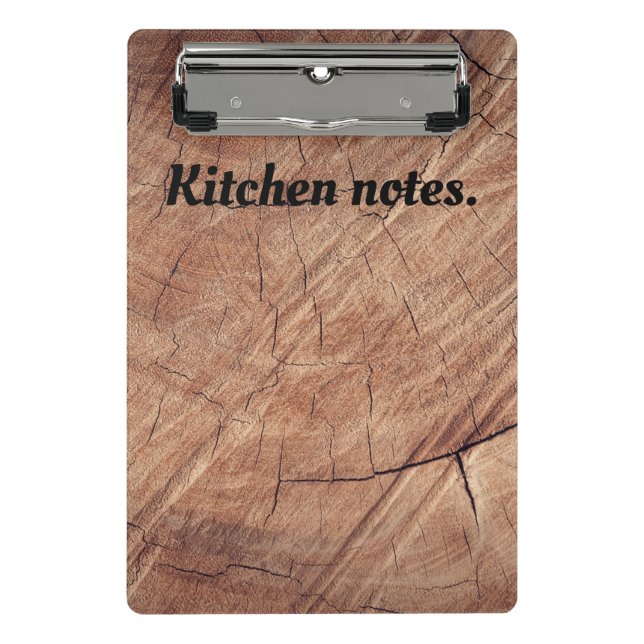 Mini Porte-bloc Notes de cuisine en bois (Devant)