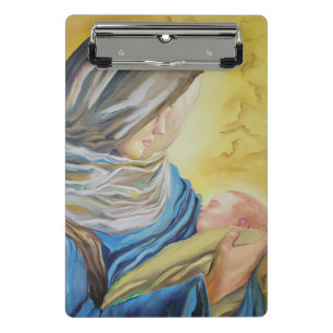 Mini Porte-bloc Notre Dame du Silence tenant le bébé Jésus
