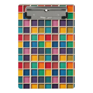 Mini Porte-bloc Panneau de grille géométrique coloré