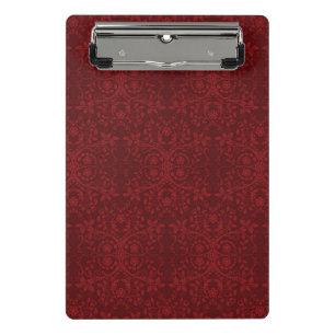 Mini Porte-bloc Papier peint floral rouge détaillé