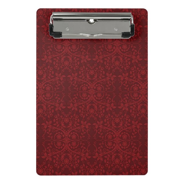 Mini Porte-bloc Papier peint floral rouge détaillé (Devant)