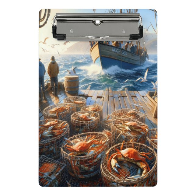 Mini Porte-bloc Pêcheurs à la Twilight ramassant des crabes (Devant)