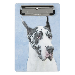 Mini Porte-bloc Peinture de Great Dane (Arlequin) - Art original d