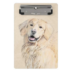 Mini Porte-bloc Peinture Golden Retriever - Joli art original chie
